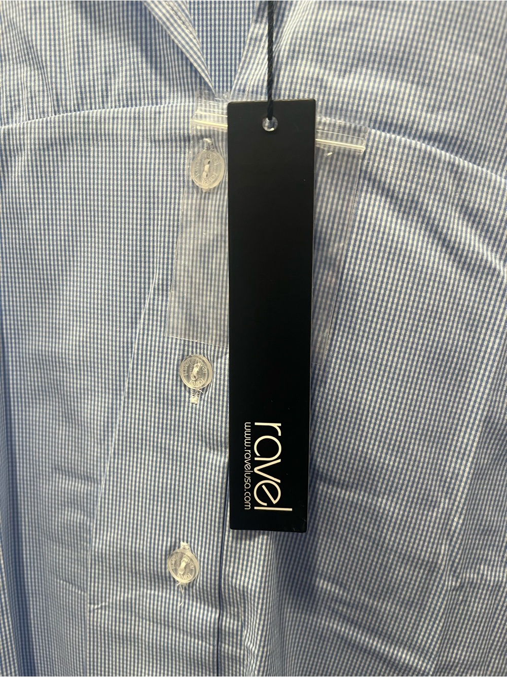 NWT Ravel Light Blue Women's Button-Down Shirt - Picture 6 of 9